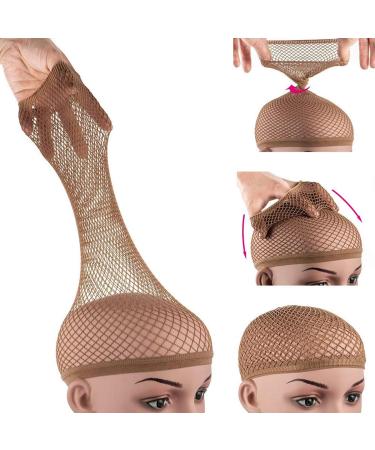 Dreamlover Wig Caps Brown Hair Net for Wigs 2 Pack