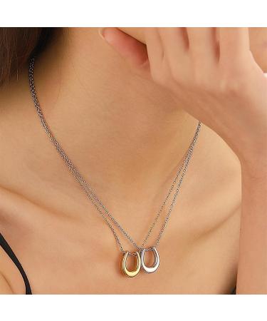 OralGos Horseshoe Necklace for Women - U Shape Wedding Jewelry | Perfect Valentine's Day Anniversary & Birthday Gift in Gold - Buy Online on GoSupps.com