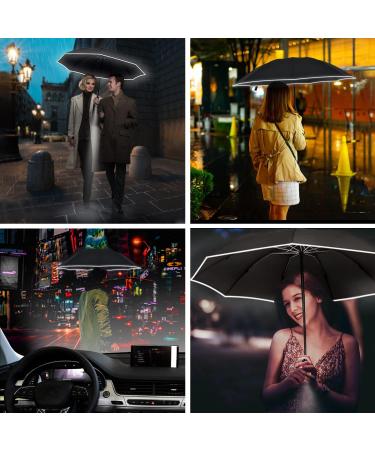 Lejorain Folding Reverse LED Umbrella - Black - Windproof & Reflective - Buy Online on GoSupps.com