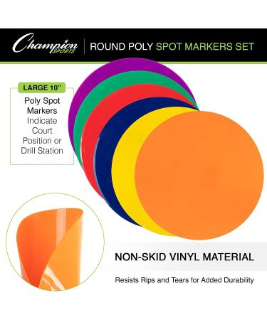 Champion Sports MSPSET Poly Spot Markers - 10-inch Set of 6 for Sports Activities and Social Distancing - Buy Online on GoSupps.com