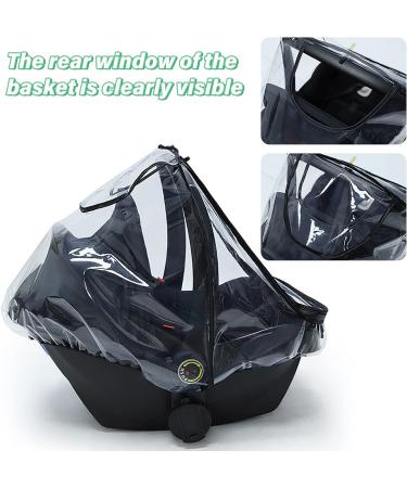 Universal Waterproof Baby Car Seat Rain Cover with Zipper Door and Ventilation - Transparent Stroller Weather Shield for Infant Car Seat - Buy Online on GoSupps.com