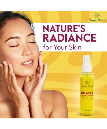 Turmeric Facial Toner - Skin Brightening & Balancing - Exfoliating Niacinamide Toner - 4 fl oz / 118 ml - Gently Removes Impurities - Buy Online on GoSupps.com