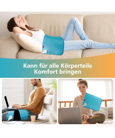 Comfytemp Electric Heating Cushion - 9 Temperature Levels Washable 31x61cm with Velcro 1-9H Auto Switch-Off Ideal for Back Shoulder and Leg Relief - International Shipping Available - Buy Online on GoSupps.com