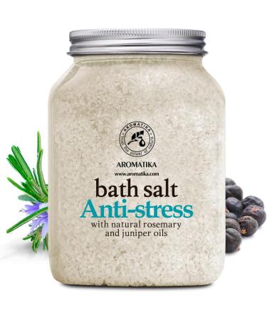 Buy Anti-Stress Bathing Salt 1300g | Sea Salt with Rosemary & Juniper Oil | Relax & Improve Sleep | Wellness Body Care Additive - Buy Online on GoSupps.com