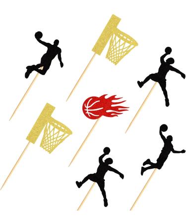 24 Basketball Theme Cupcake Picks - Sports Party Decorations & Accessories for Kids' Birthday Cakes - Buy Online on GoSupps.com
