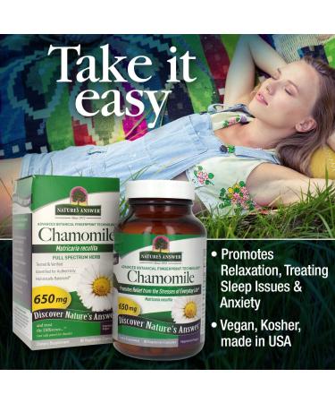 Nature's Answer Chamomile Flower 90 Vegetarian Capsules | Relaxation & Digestion Support - Buy Online on GoSupps.com