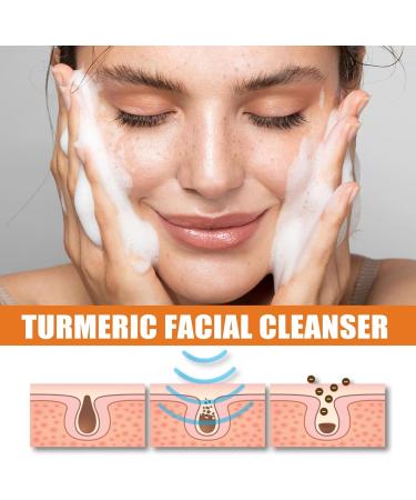Turmeric Face Wash Face Wash for Dry Skin Turmeric Foaming Cleanser Exfoliating Face Wash Turmeric Glow Scrub Moisturising Face Wash Facial Cleanser Daily Makeup Brightening Foaming Face Wash - Buy Online on GoSupps.com
