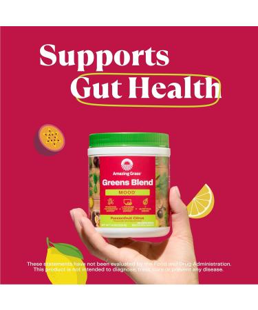 Amazing Grass Greens Blend Mood: Super Greens Powder Smoothie Mix for Mood Relaxation & Stress Support with Organic Spirulina Chlorella Beet Root Powder Digestive Enzymes & Probiotics 30 Servings - Buy Online on GoSupps.com
