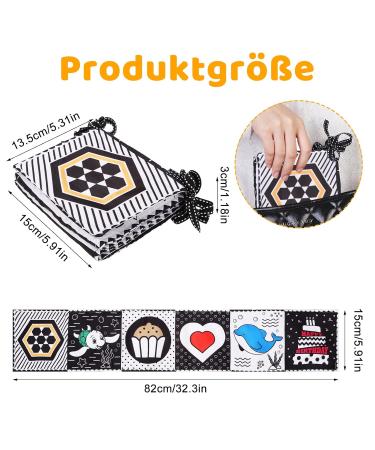 Shop Soft Black & White Contrast Fabric Book - Alphanumeric Graphics for Babies & Toddlers | Early Learning Toys 0+ Months - Buy Online on GoSupps.com
