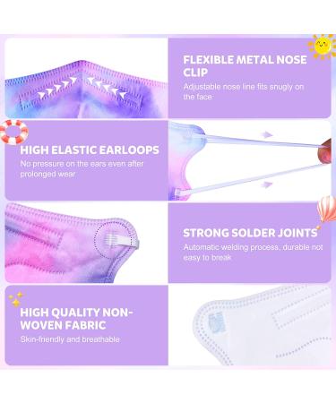 Kids KN95 Masks 30Pcs- Cute Design, 5 Ply, Breathable, 95% Filter Efficiency, Elastic Earloop, Nose Clip - Tie Dye for Boys and Girls - Buy Online on GoSupps.com