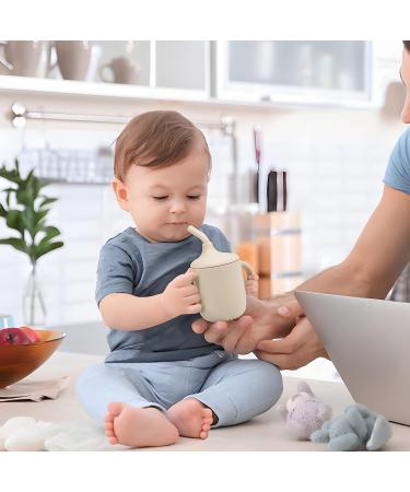 PandaEar Tiny Silicone Training Cup with Straw for Baby and Toddler - White - Buy Online on GoSupps.com