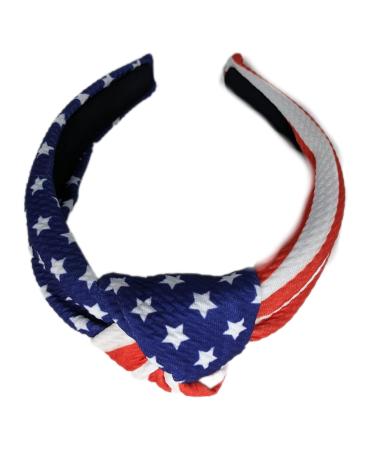 J&J Boutiques Knotted July 4th Headband - Girls and Women F1- Knotted July 4th Headband One Size Fits All