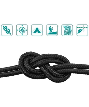 Navaris Outdoor Survival Rope - 4mm x 30.5m Tearproof Camping & Fishing Cord in Black - Versatile All-round Application - Buy Online on GoSupps.com