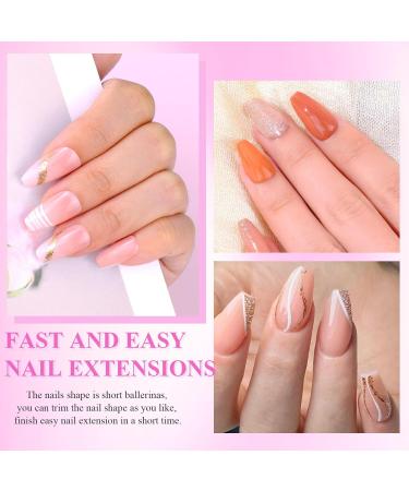 Saviland Soft Nails Tips & Glue Gel Kit - 504PCS Short Ballerinas Fake Nails | Full Cover Nail Tips Gel Kit for Acrylic Nails | 6-In-1 Nail Glue & UV Light Extension Set for Nail Art DIY - Buy Online on GoSupps.com