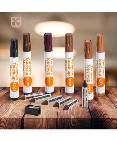 Katzco Total Furniture Repair Kit - Set of 34 - Resin Repair Wood Filler  Brushes  Markers with Plastic Scraper - for Stains  Scratches  Wood Floors  Tables  Desks  Carpenters  Bedposts - Buy Online on GoSupps.com
