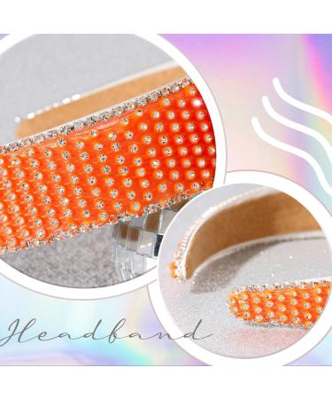 Flayem Rhinestone Rainbow Headband Sparkly Glitter Padded Wide Hair Band Gorgeous Hair Accessories for Women and Girls (Orange) - Buy Online on GoSupps.com