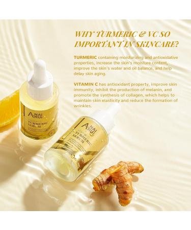 ANAI RUI Vitamin C Face Serum - Glowing Turmeric & Anti-Aging Benefits for Dark Spots Wrinkles & Even Tone - 1.05 FL.OZ - International Shipping Available - Buy Online on GoSupps.com