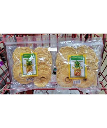 Trader Joes Dried Pineapple Rings Unsweetened & Unsulfured 8oz 227g (Two Bags)