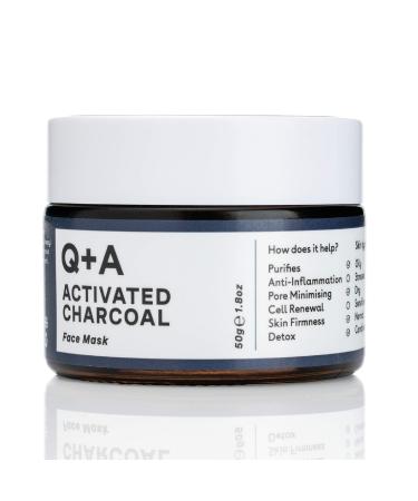 Q+A Activated Charcoal Mask. A detoxifying Charcoal cosmetic mask to cleanse and purify skin. 50g/1.8oz