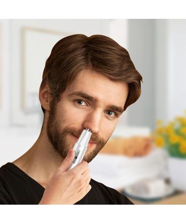 Shakven Nose And Ear Trimmer For Men | Rechargeable Nose Clippers For Men | Eyebrow Trimmer Hair Clipper 2 In 1 For Face Beard Foot Hand Hair Easy Cleansing Nose Clippers White Nose Hair Tool - Buy Online on GoSupps.com