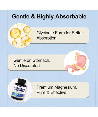 DIATMOON Magnesium Glycinate Capsules 1270mg, Magnesium Glycinate Supplement Containing 380mg Magnesium, High Absorption Non-GMO & Gluten Free, 45 Sevings, 90 Counts - Buy Online on GoSupps.com