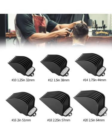 Wahl Hair Clipper Guards Set - 6PCS Black Metal Clip Guides for 1.25-2.5 in - Fits Most Full Size Clippers - Yinke - Buy Online on GoSupps.com