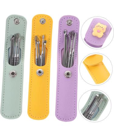 6 Sets Earpick Cleaning Massage Kit - Portable Ear Wax Remover & Blackhead Extractor - Stainless Steel Household Set - Buy Online on GoSupps.com