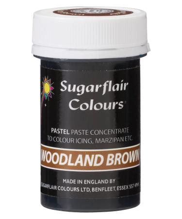 Sugarflair Woodland Brown Pastel Food Colouring Paste Highly Concentrated for Use with Sugar Pastes Buttercream Royal Icing or Cake Mix Subtle Colour Dye - 25g