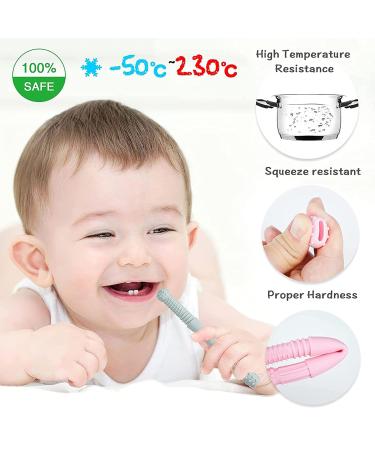 Buy Silicone Bite Ring & Tube for Babies | Soft Sensory Teething Toys with Cleaning Brush - International Shipping - Buy Online on GoSupps.com