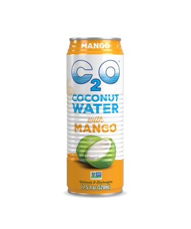 C2O Pure Coconut Water with Mango, 17.5 OZ (Pack of 12)
