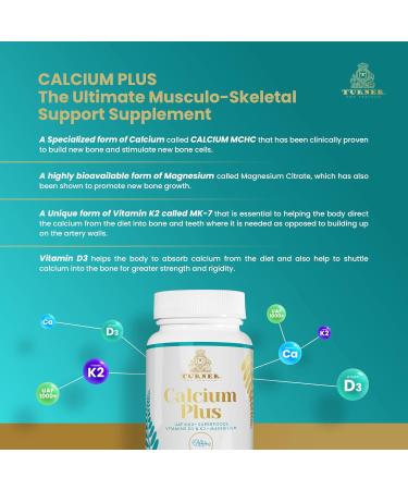 TURNER Calcium Plus Marine Calcium Supplement | UAF1000+ Antioxidant | Supports Bone & Joint Health | 2 Bottles, 180 Caps - Buy Online on GoSupps.com