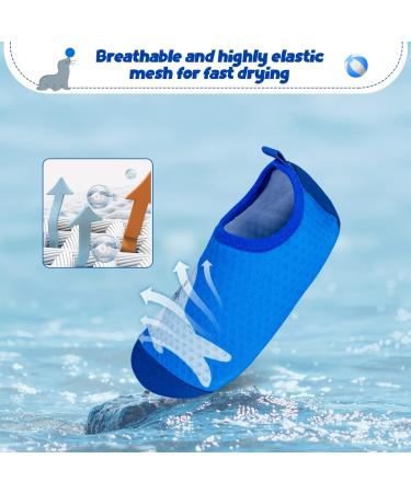 Kids Beach Swim Shoes | Non-Slip Aqua Socks | Quick Dry Barefoot Skin Shoes for Boys and Girls | 13/13.5 UK Child - Little Seal Blue - Buy Online on GoSupps.com