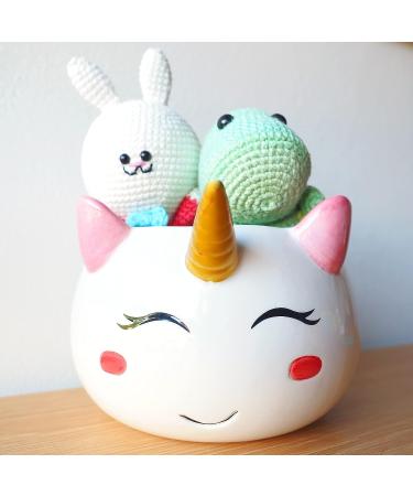 Unicorn Yarn Bowl - Extra Large 8.5 Ceramic Knitting Bowl for Crochet - Yarn Holder and Storage Gift for Knitters - Buy Online on GoSupps.com