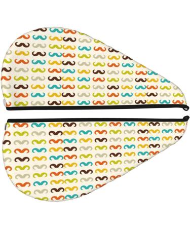 Shop High-Quality Hair Towel Wrap - Quick Drying Towel Turban with Button | Colorful Mustache Design - International Shipping - Buy Online on GoSupps.com