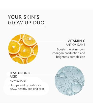 Pure Vitamin C Facial Serum with Hyaluronic Acid | Brightening Hydrating Fragrance & Paraben Free | 29 ml (1 oz) - Organic Skincare - Buy Online on GoSupps.com