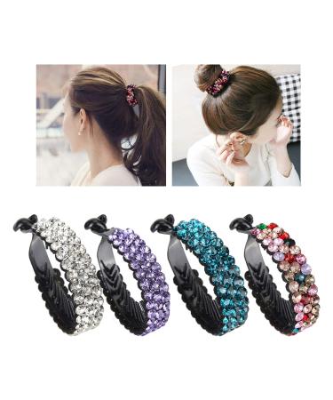 4 Pack Large Rhinestone Jeweled Banana Hair Clips - Sparkly Hair Accessories for Women - Buy Online on GoSupps.com