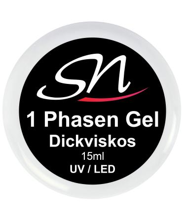 Sn nail design 1 phases gel for gel nails thick viscos 3 in 1 UV/LED nail gel all in one single -phase angel clearly transparent clear thick 15ml 1 phases thick 15 ml (1 Pack)