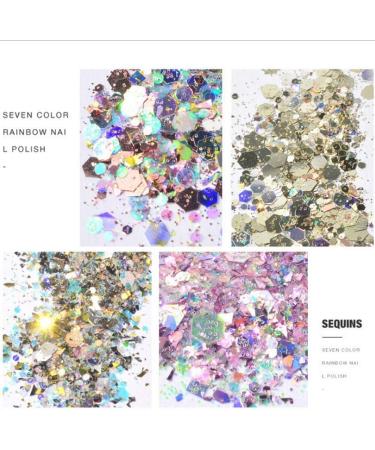 8 Colors Glitter Powder for Nails | Festival Makeup & Nail Art Craft Set - DIY Face Decoration & Masquerade Glitter - Buy Online on GoSupps.com