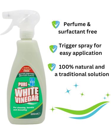 White Vinegar Spray 500ml - White Vinegar Cleaning Bundled with Lint-Free Microfiber Window and General Cleaning Cloths | Bundle by Glameno - Buy Online on GoSupps.com