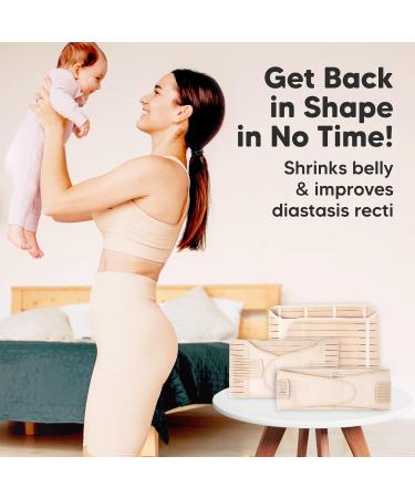 3-in-1 Postpartum Belly Support Wrap | Postpartum Belly Band for Slimming & Shaping | M/L Classic Ivory - Buy Online on GoSupps.com