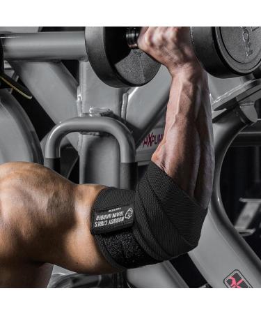 TAVIEW Elastic Elbow Bandages for Weightlifting | 120cm Compression Straps for Powerlifting Fitness & Cross-Training - Black Elbow Wraps - Buy Online on GoSupps.com