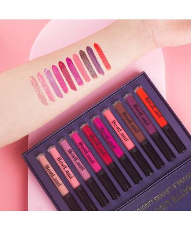 10pcs Matte Lipstick Set - Waterproof, Long Lasting Nude Lip Gloss Kit | Perfect Beauty Gift - Buy Online on GoSupps.com