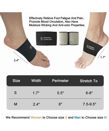 Komprexx Arch Support Bands - Copper Compression Sleeve for Plantar Fasciitis Relief - 1 Pair for Women & Men, Feet Pain, Heel Spurs, Flat Arches - Buy Online on GoSupps.com