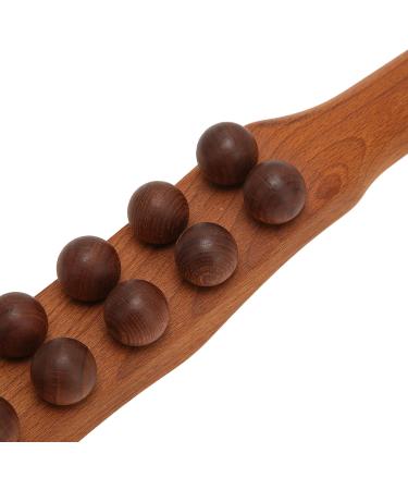 LUQEEG Wooden Massage Tab & Gua Sha Tools | Neck & Back Pain Relief | 20 Pearl Massage Roller - Buy Online on GoSupps.com