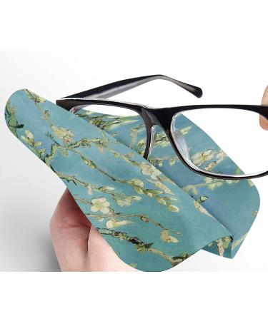 Quality Microfiber Lens Cleaning Cloth - 6 x6 for Eyeglasses Sunglasses & Screens - Van Gogh Almond Blossom Design - Buy Online on GoSupps.com
