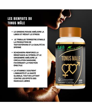 SFB Laboratoires - Tonus Male - Promotes Fertility - Maintains Testosterone Levels - 100 Vegetable Capsules - Buy Online on GoSupps.com