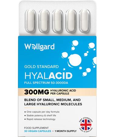 Wellgard Vegan Hyaluronic Acid Supplements 50 to 3000 DA - Hyaluronic Acid Capsules Made in UK - Buy Online on GoSupps.com