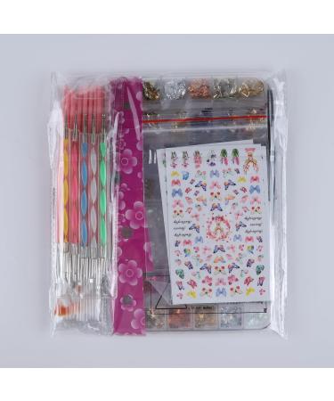 Fandamei 15-PC Nail Art Brush & Decoration Set - Gel Nails Rhinestones & Accessories in Pink - Buy Online on GoSupps.com
