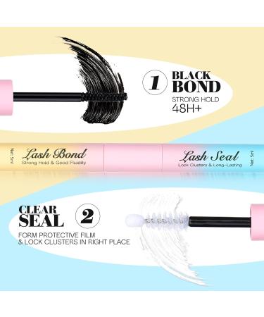 Mavphnee Lash Bond & Seal Waterproof - 2 in 1 Strong Hold Lash Glue for 72-Hour Lasting Eyelashes & Lash Extension Clusters - Buy Online on GoSupps.com