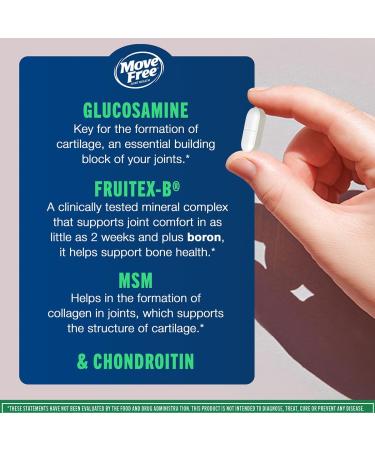 Move Free Advanced Glucosamine Chondroitin MSM Joint Support Supplement Supports Mobility Comfort Strength Flexibility & Bone 120 Tablets/40 Servings (2 Pack) - Buy Online on GoSupps.com